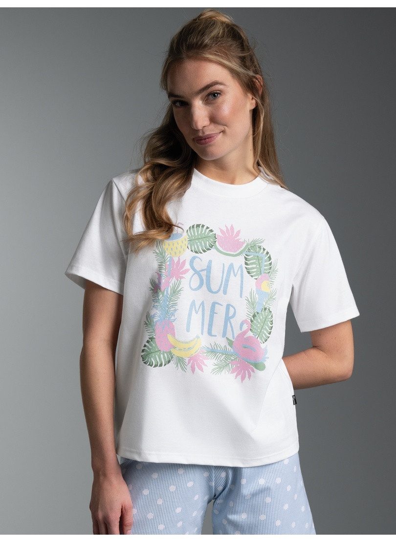 Trigema T-Shirt TRIGEMA T Shirt mit Printmotiv "Summer" (1-tlg)