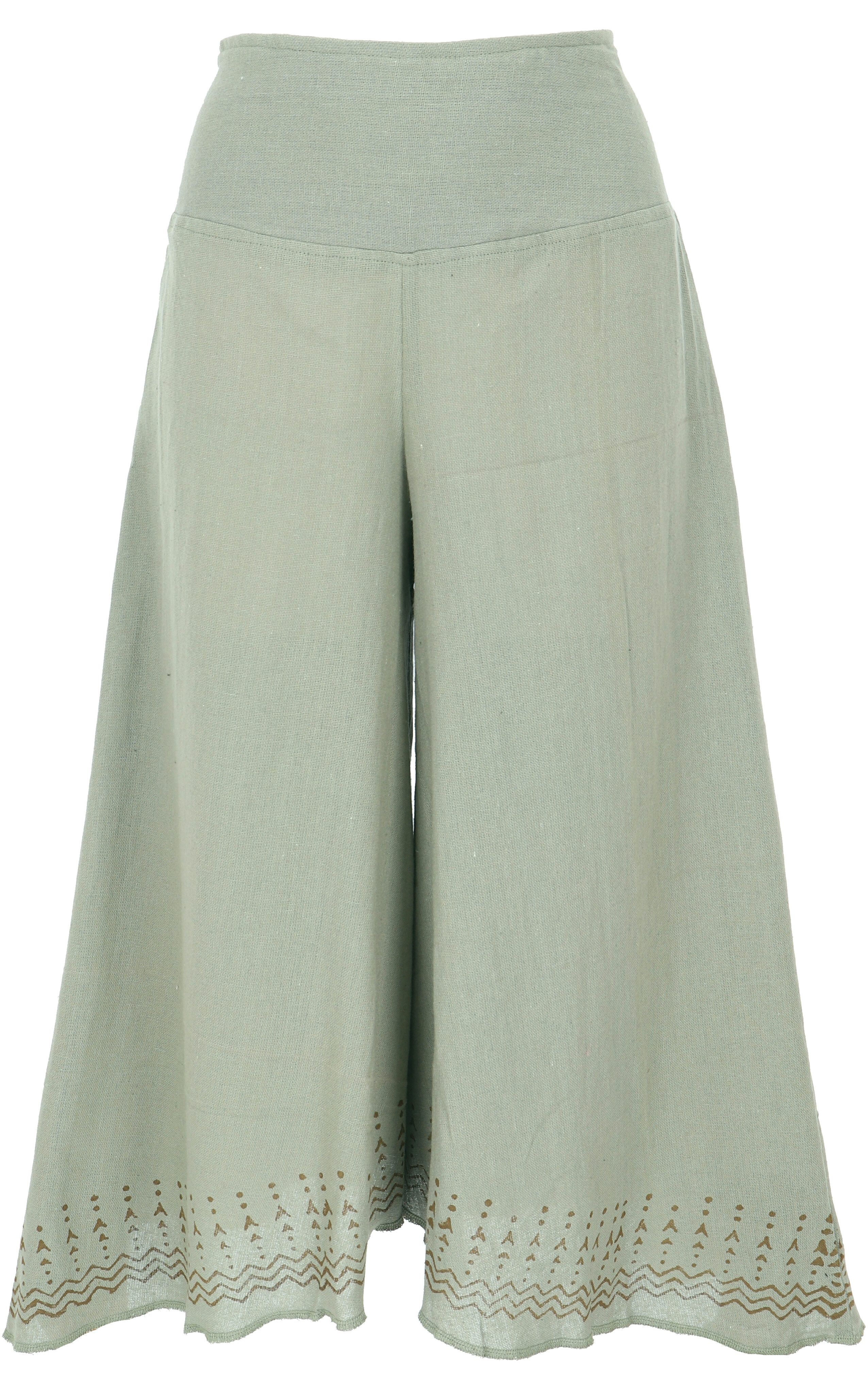Guru-Shop Relaxhose Palazzohose, 3/4 Hosenrock, bedruckte.. günstig online kaufen