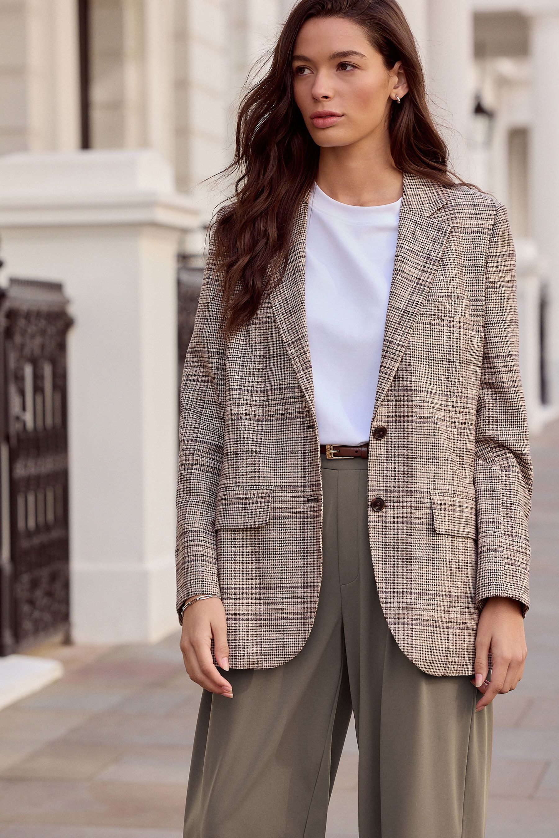 Next Jackenblazer N. Premium einreihiger, karierter Blazer (1-tlg)