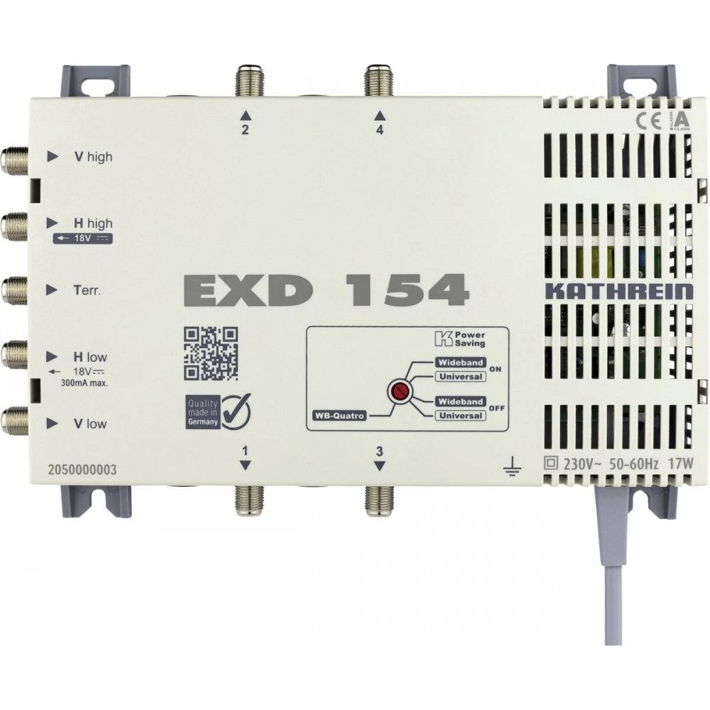 Kathrein Kathrein EXD 154 Multischalter für Empfangstechnik. SAT-Antenne (5 Eingänge und 4 Unicable-Ausgänge integriert)