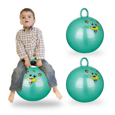 relaxdays Hüpfspielzeug 3 x Hüpfball Kinder grün