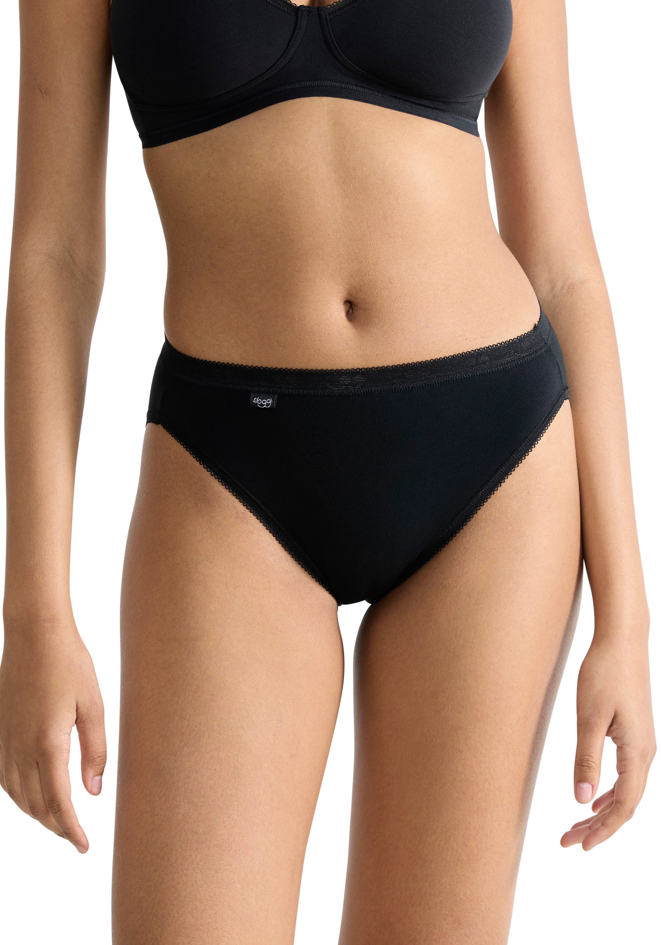 sloggi Taillenslip Basic+ (4er Pack) weich, Baumwollmix, Multipack, elastisch