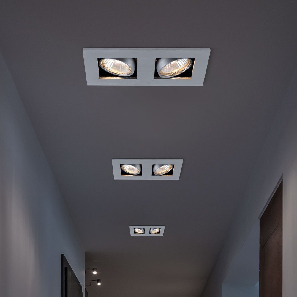 Leuchtmittel Wohn inklusive, Einbau schwenkbar etc-shop Decken Strahler Leuchten Zimmer Warmweiß, LED im Lampen Einbaustrahler, ALU