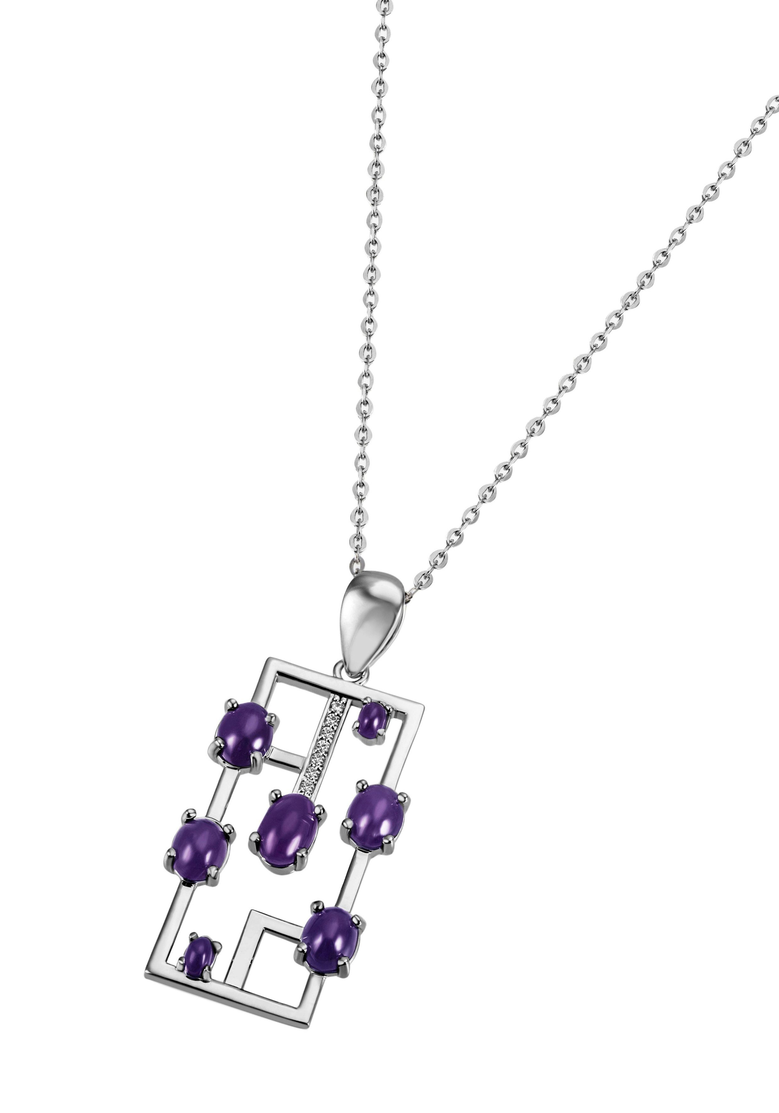 JOBO Kette mit Anhänger 7 Amethyst-Cabo...