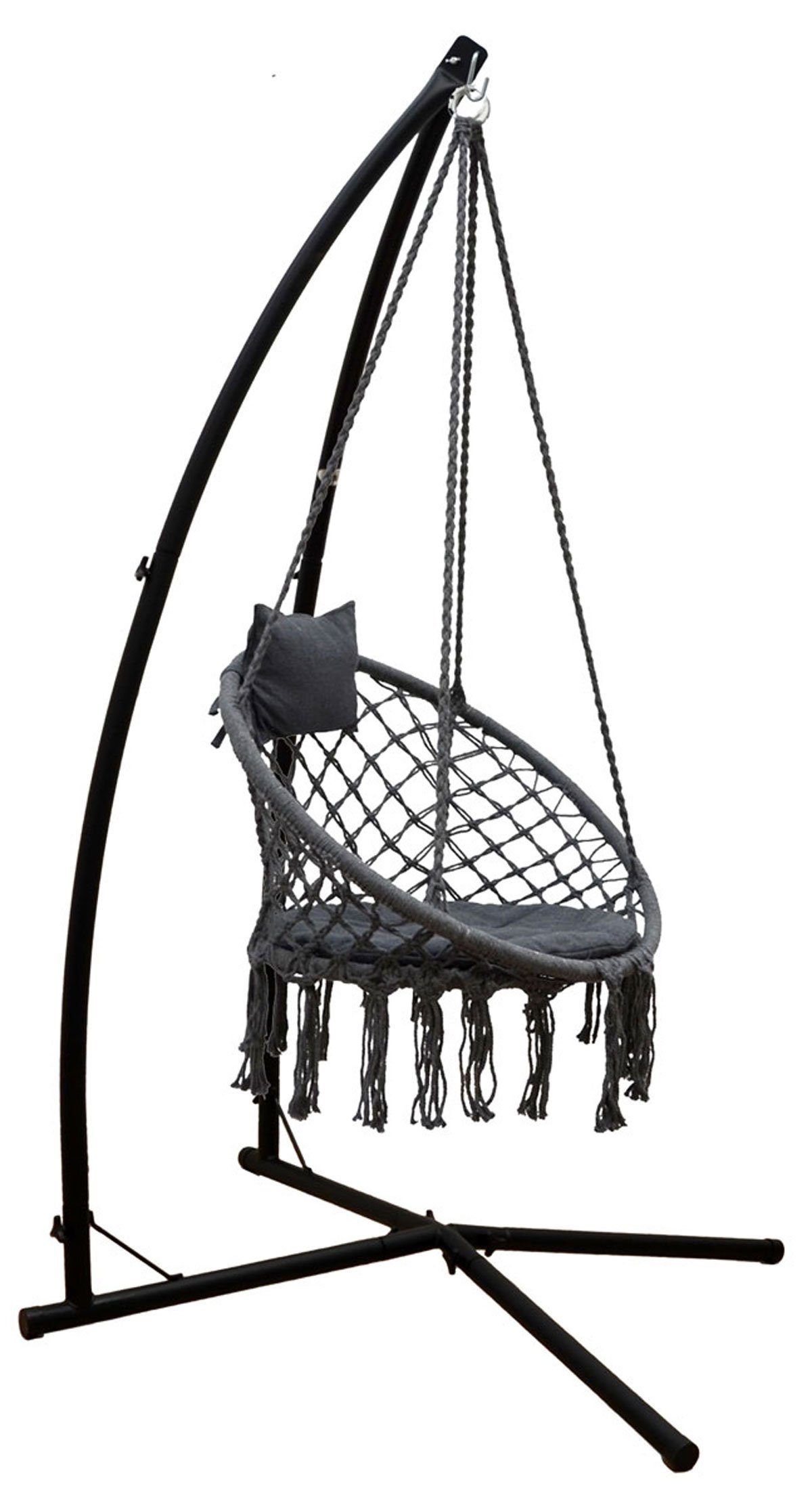 AMANKA Подвесноые стулья Hängestuhlgestell mit Makramee Подвесноые стулья+Gestell, Boho Hängestuhl bis 120 kg