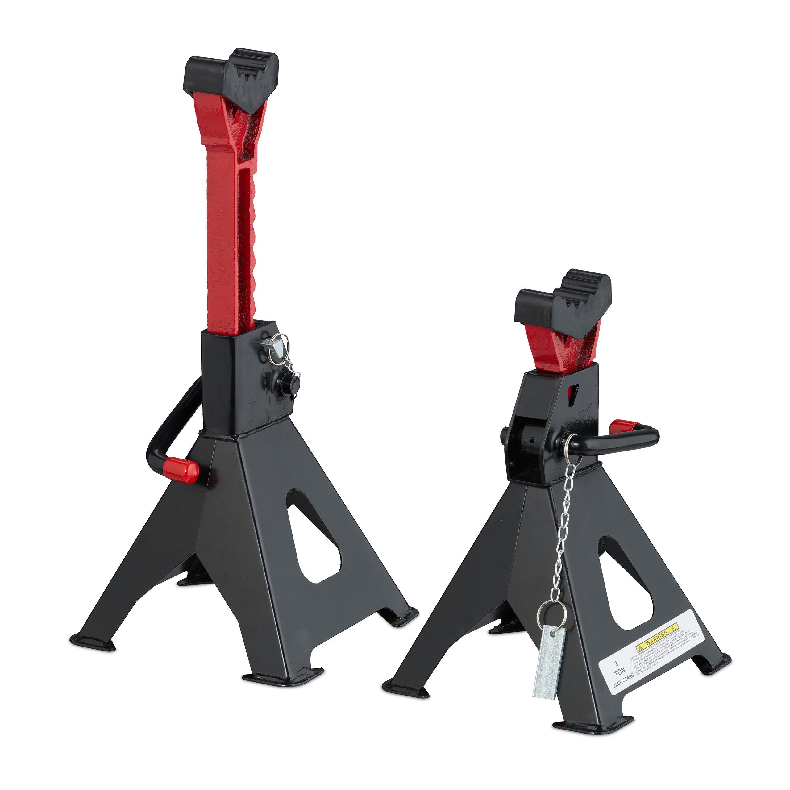 relaxdays Wagenheber Unterstellbock 2er Set 3 Tonnen, max. Hubhöhe: 42 cm, 2-tlg.