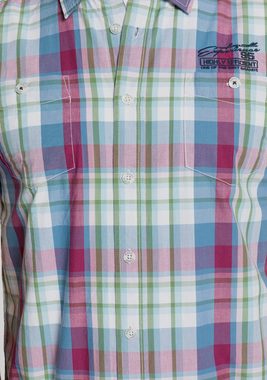 Man's World Kurzarmhemd im Karomuster mit kleiner Bruststickerei