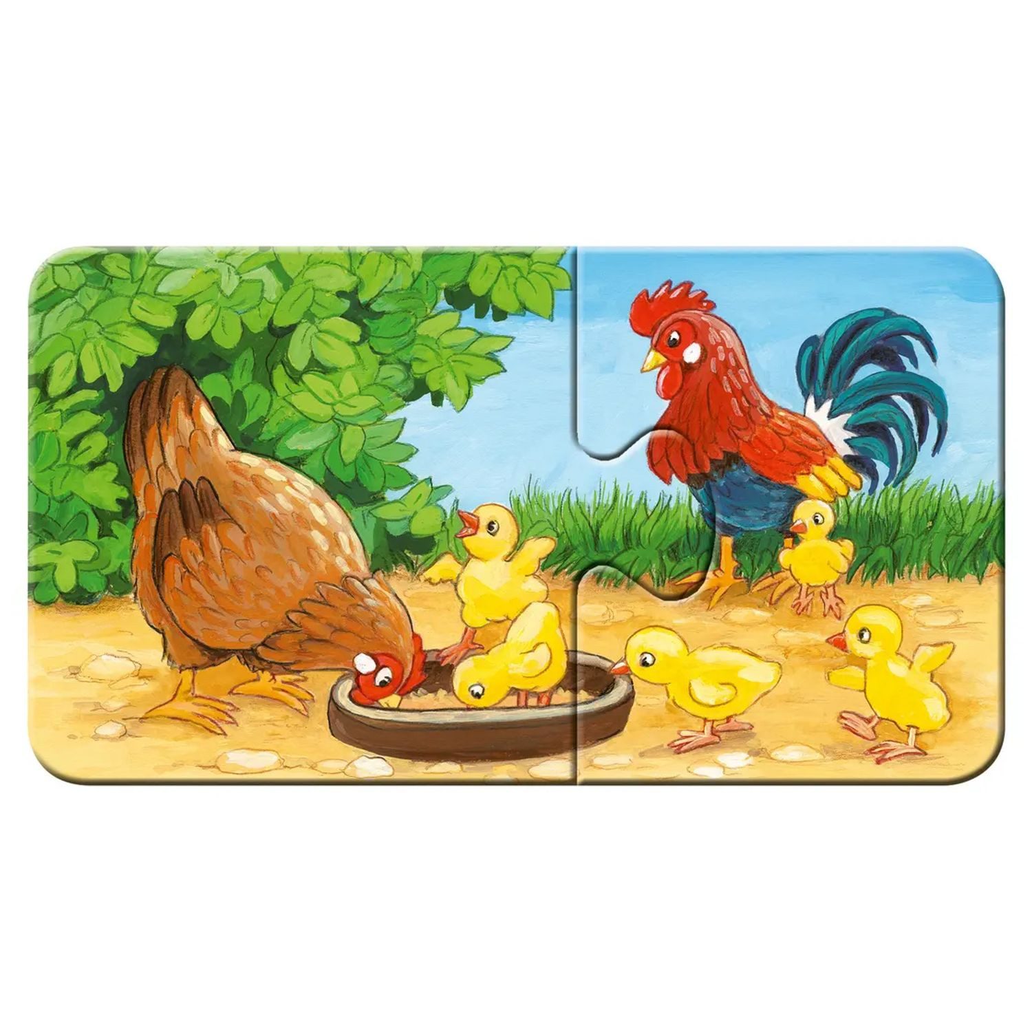 Ravensburger Puzzle Kinderpuzzle 9x2 Teile - Tierfamilien auf dem Bauernhof, 19 Puzzleteile