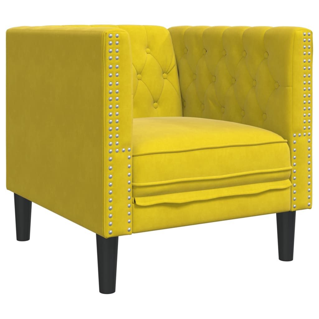 vidaXL Sofa Chesterfield-Sessel Gelb Samt günstig online kaufen