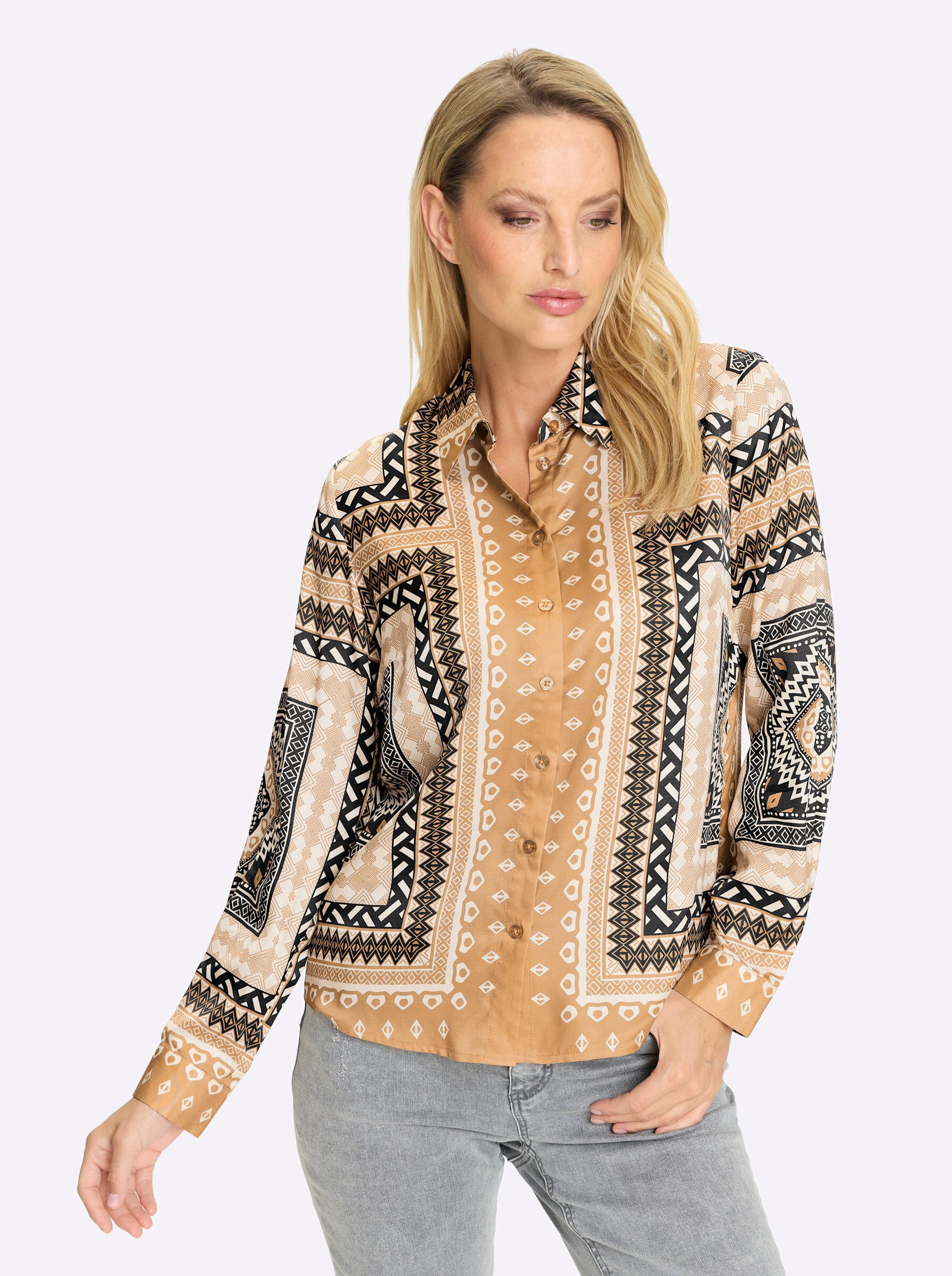 heine Klassische Bluse Druck-Bluse Langarm