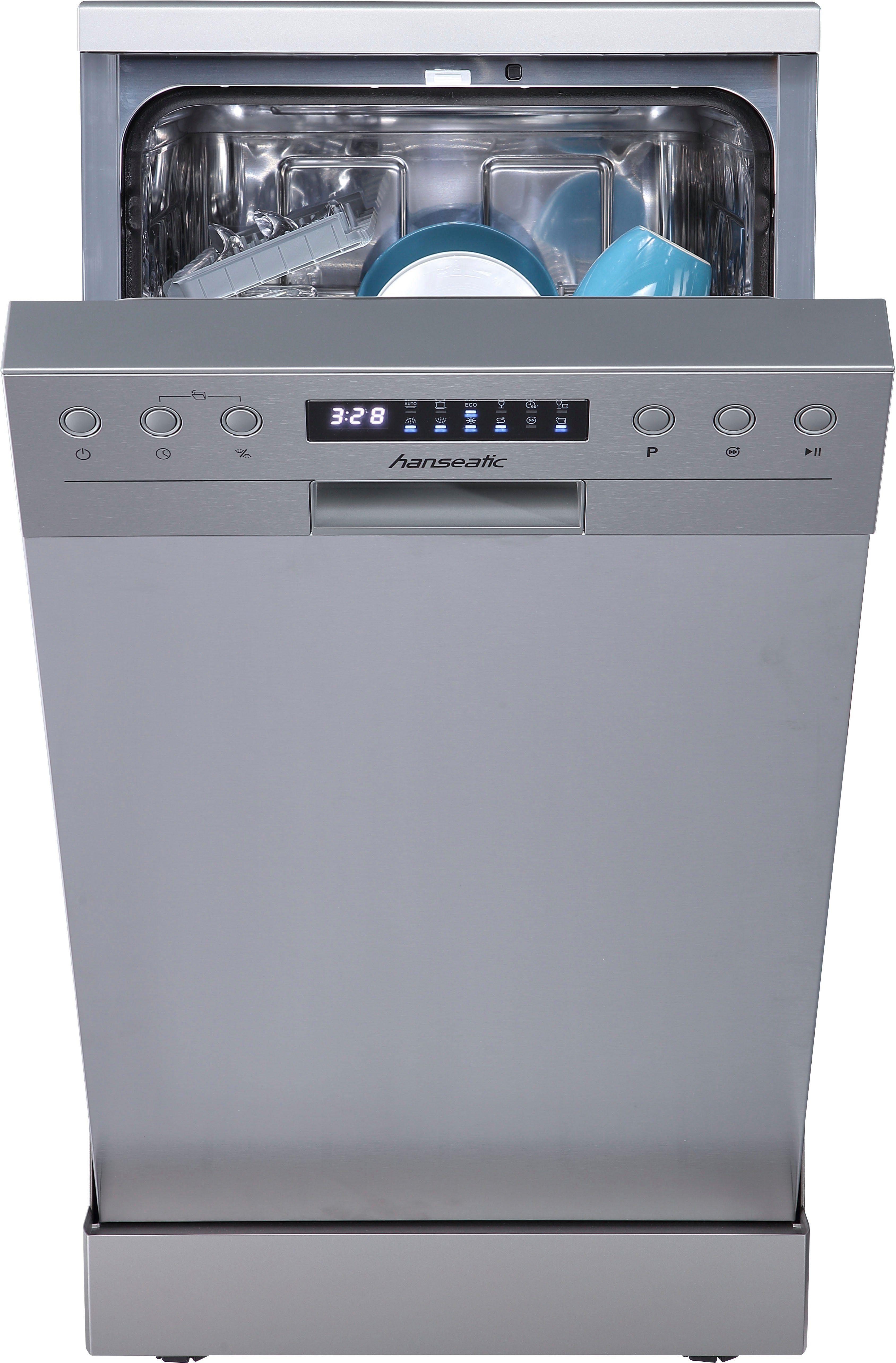 Hanseatic Standgeschirrspüler HG4585C10J7610DS, 10 Maßgedecke, mit Edelstahl-Innenraum, mit automatischer Türöffnung