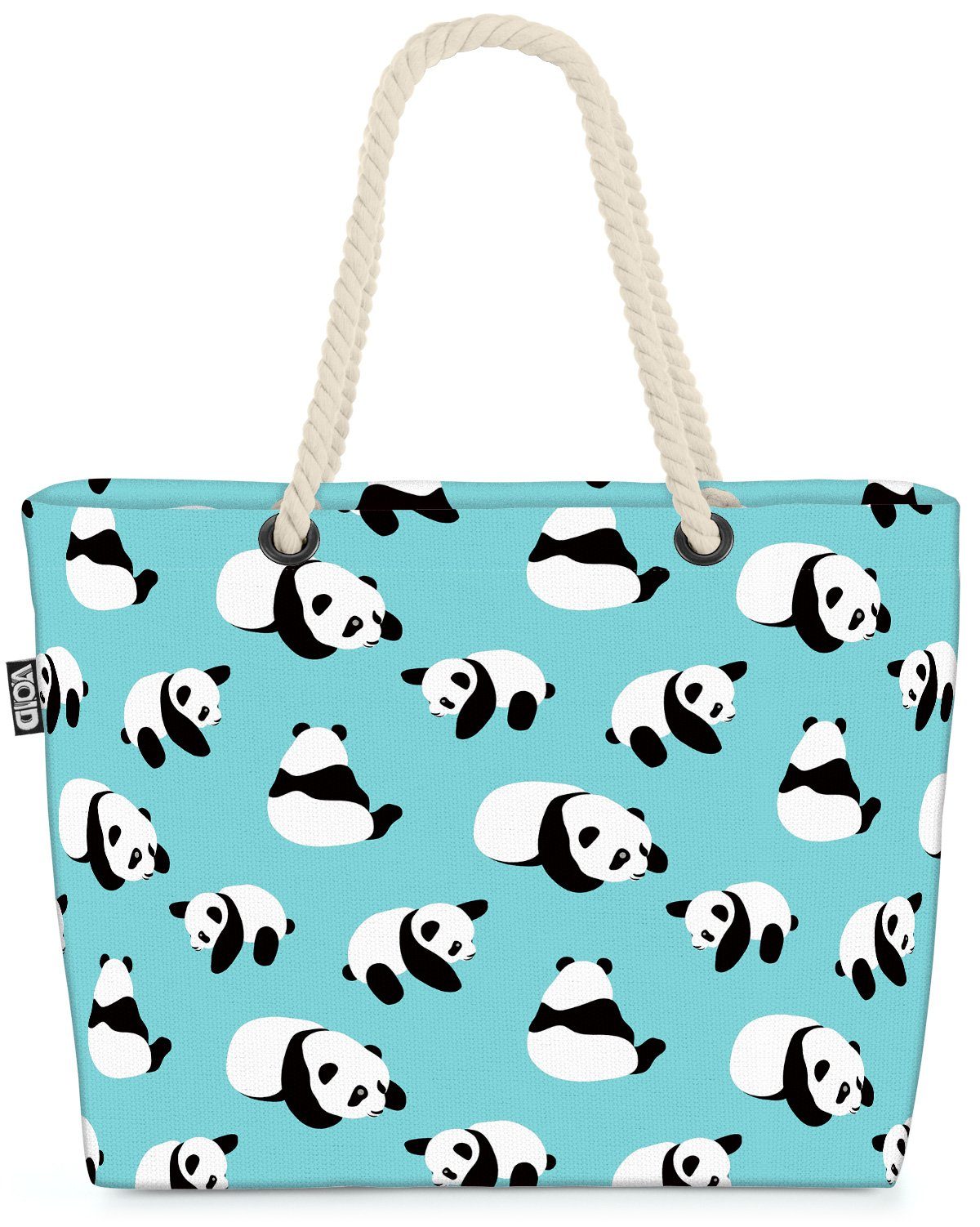 VOID Strandtasche (1-tlg), Panda Muster Kinderzimmer Bär cartoons hübsch nett süss charakter bär
