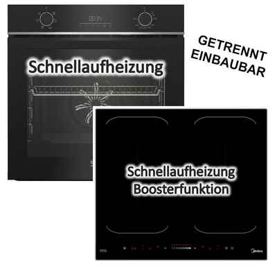 BEKO Backofen-Set Schnellaufheizung mit Midea Induktionskochfeld Booster autark, 60 cm