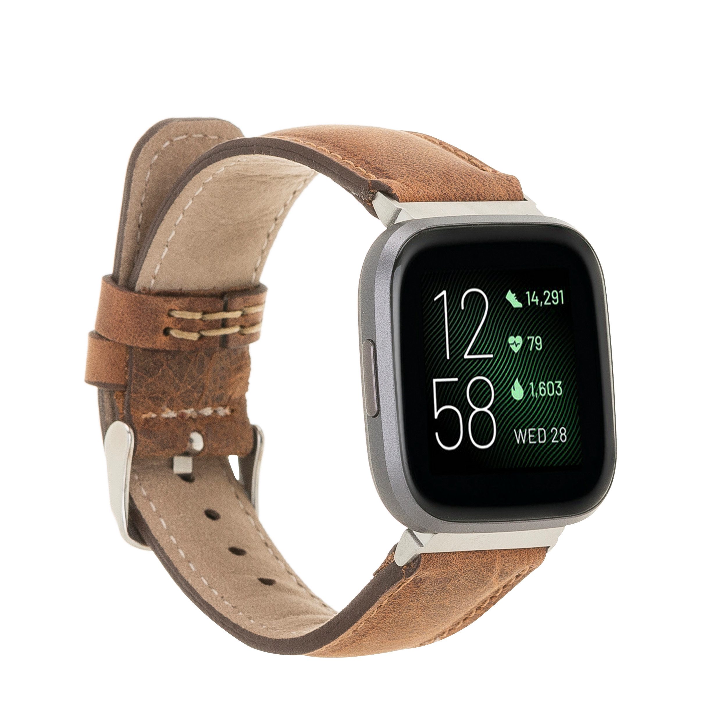 Renna Leather Smartwatch-Armband Echtleder Armband für Fitbit Versa 4 / 3 / Sense 2 / Sense