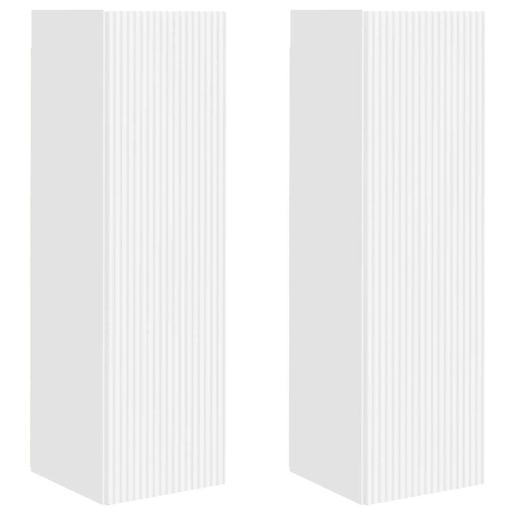 TV-Wand TV-Wandschrank 2 pcs Weiß 30 x 31 x 100 cm Holzwerkstoff