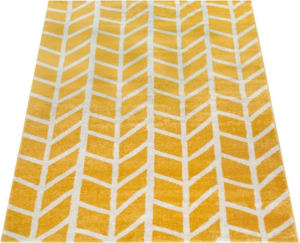 Teppich Pattern 120, Paco Home, rechteckig, Höhe: 15 mm, Kurzflor, modernes  geometrisches Design, für Fußbodenheizung geeignet