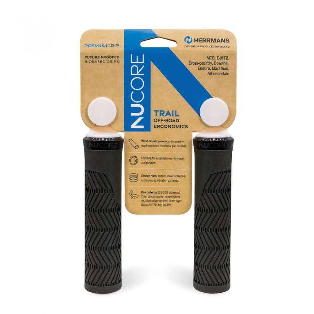 Herrmanns Fahrradlenker Lenkergriffe Herrmans Nucore Trail Wave schwarz DD46 BL+BR, 130mm, Ø 2