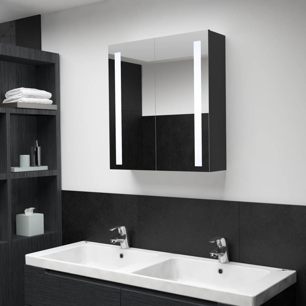 vidaXL Badezimmerspiegelschrank LED-Spiegelschrank fürs Bad 62x14x60 cm | Spiegelschränke