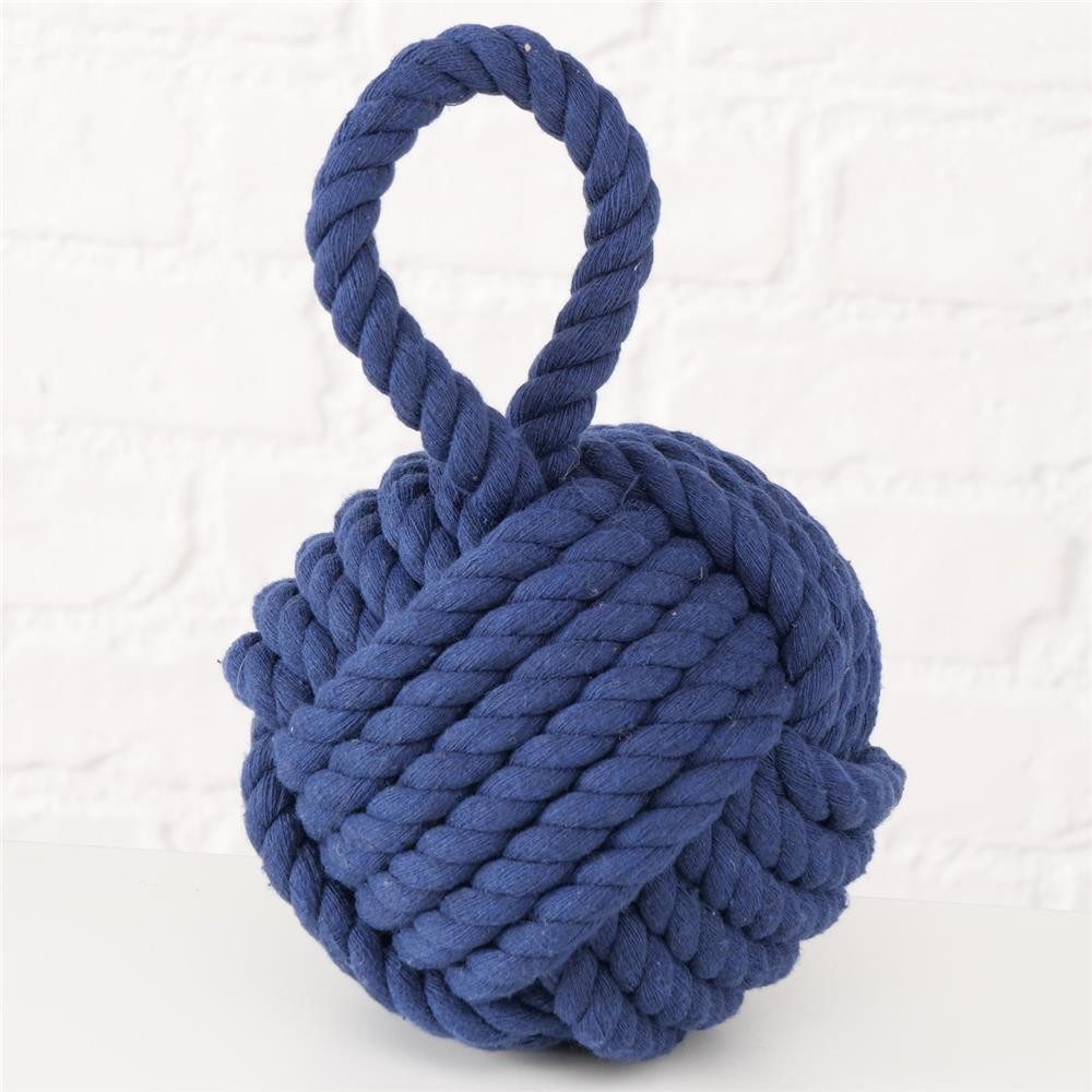 BOLTZE Dekoobjekt Türstopper Zuber Beton Baumwolle blau rund 15 cm, Beton Baumwolle schwer praktisch