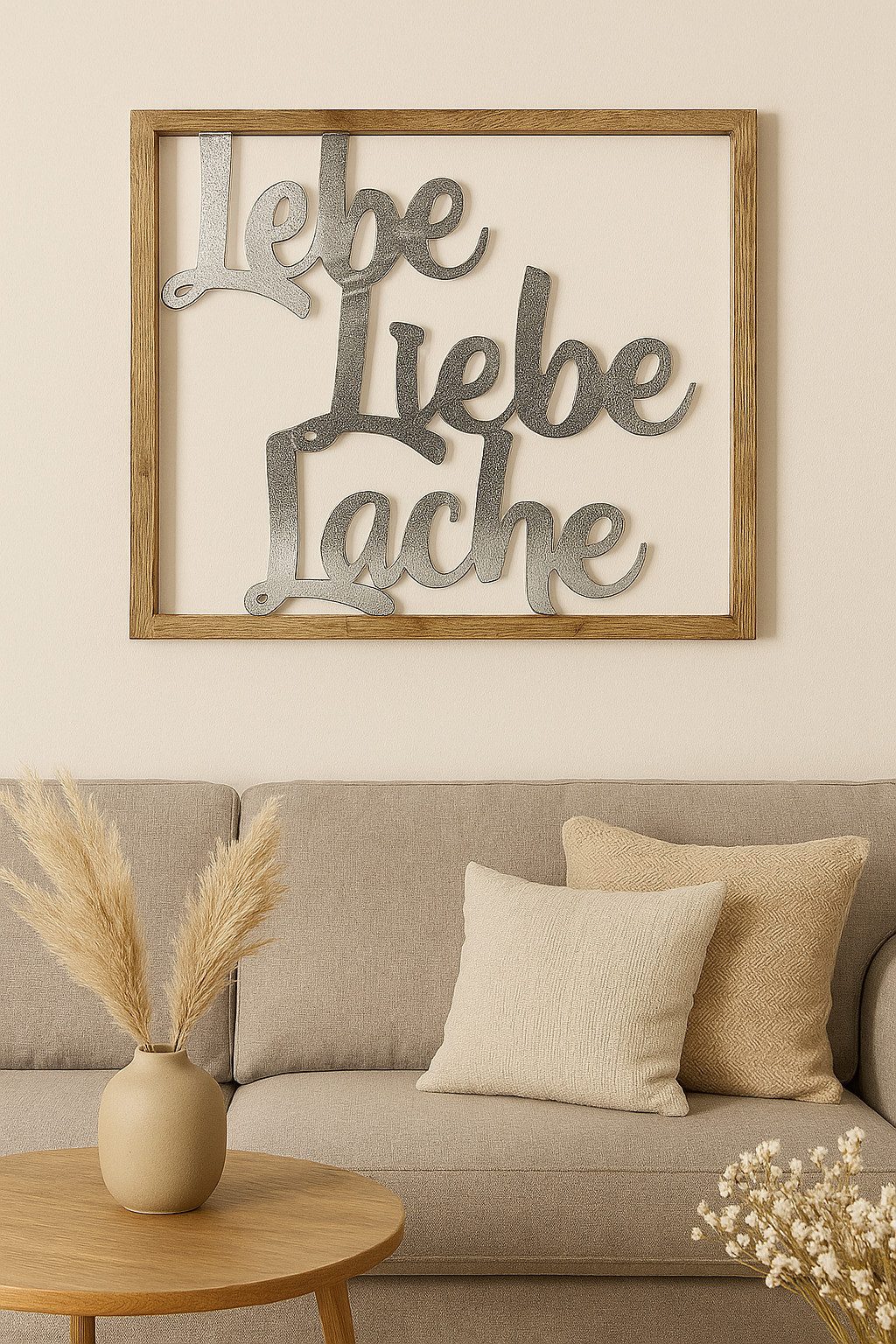 MF Wanddekoobjekt Wandobjekt Seraphina Lebe Liebe Lache quadratisch 60x60cm (1 St)