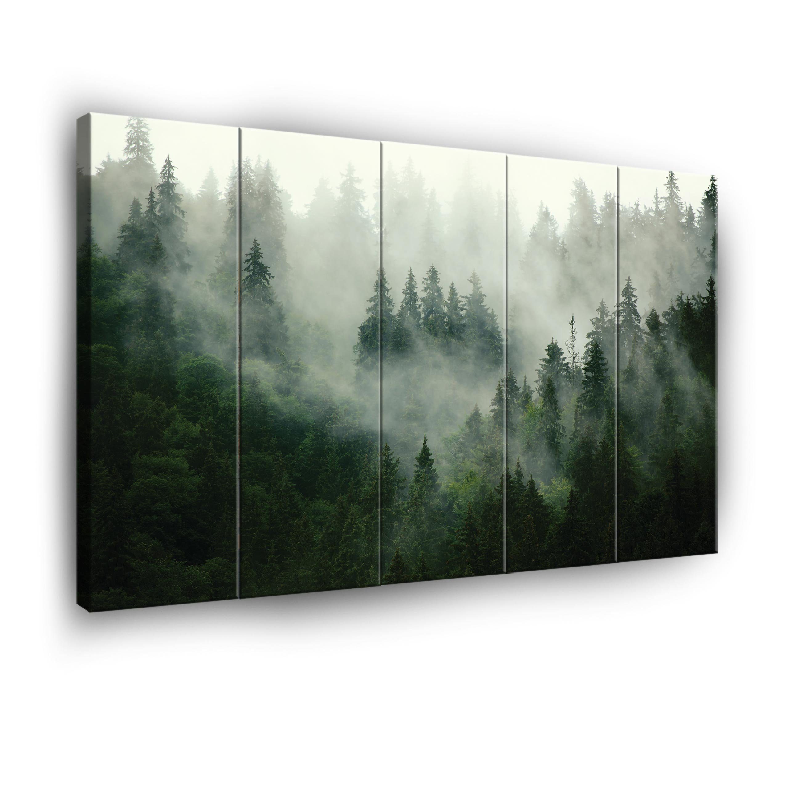 Wallarena Leinwandbild Wald im Nebel Wandbild günstig online kaufen