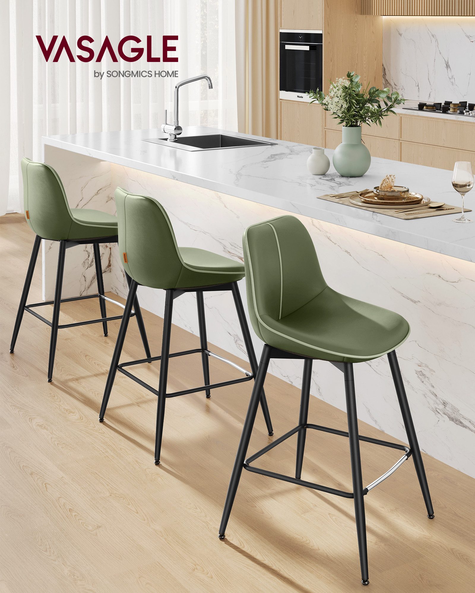 VASAGLE Barhocker, Barhocker 2er Set, Barstühle, günstig online kaufen