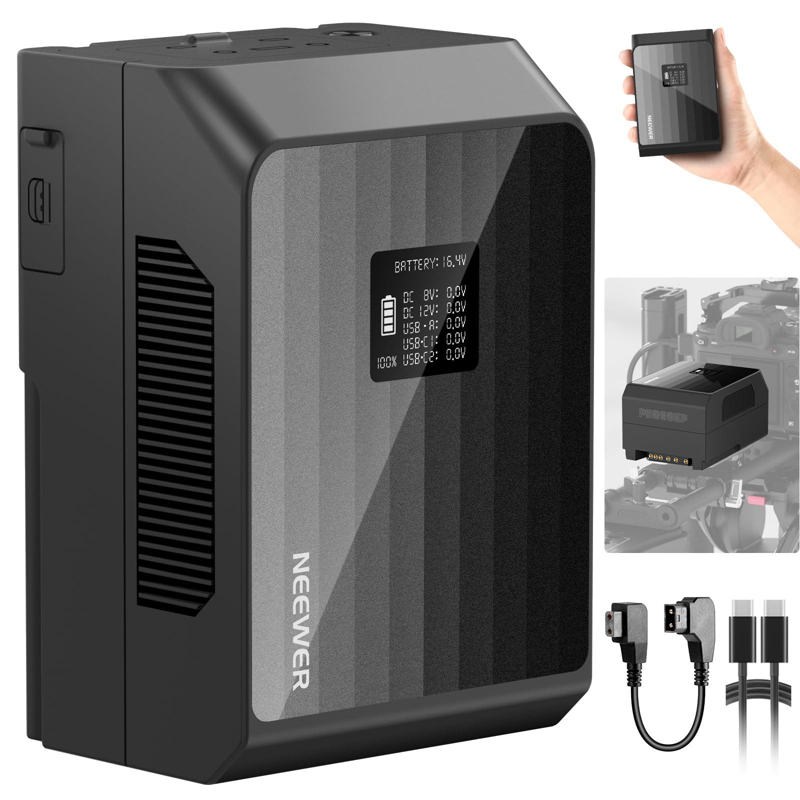 Neewer PS099EP 6800mAh 99Wh 14,5V V Lock Akku mit 100W PD Schnellladung Kamera-Akku 6800 mAh