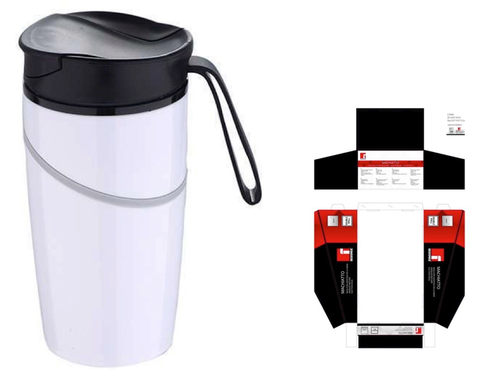 Bergner Термокружка BERGNER MACHIATTO Thermosbecher Reisebecher 0,35 L Edelstahl BG-5969