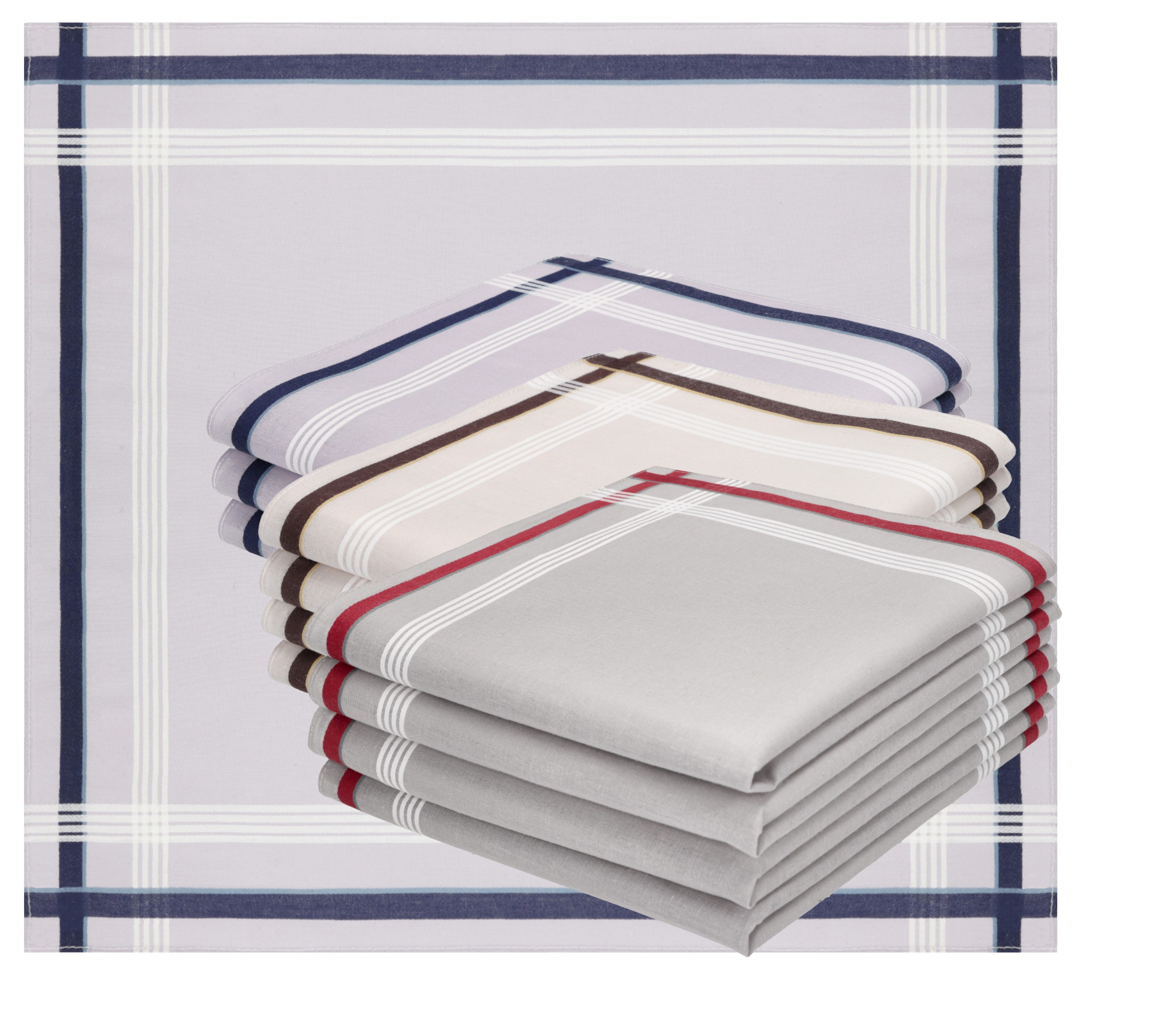 Betz Taschentuch Betz 12 Stück Herren Stoff Taschentücher Set LUX 2 40x40cm