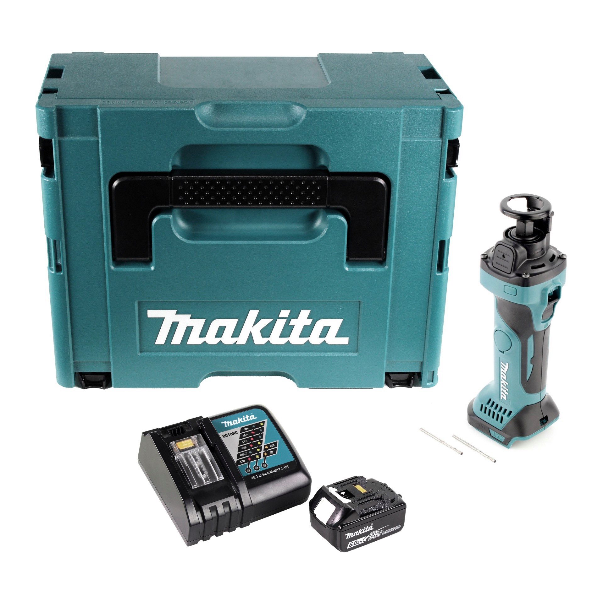 Makita Akku-Universalschere DCO 180 RG1J Akku Rotationsschneider 18 V 30.000 U/min + 1x Akku 6,0