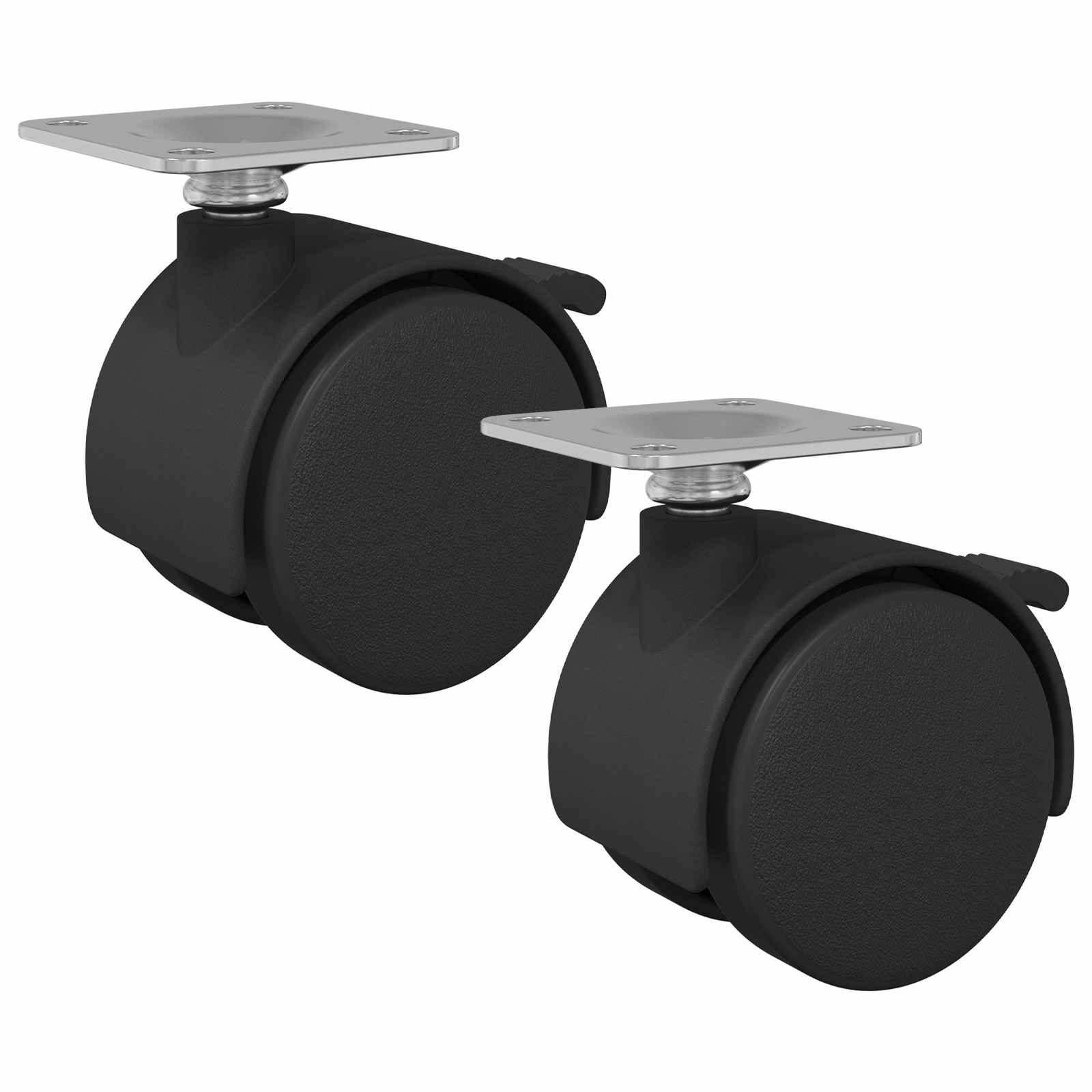 vidaXL Stuhlrolle Rolle 2 Stk. Schwarz 39,5 x 39,5 x 37,8 mm, (2-St)