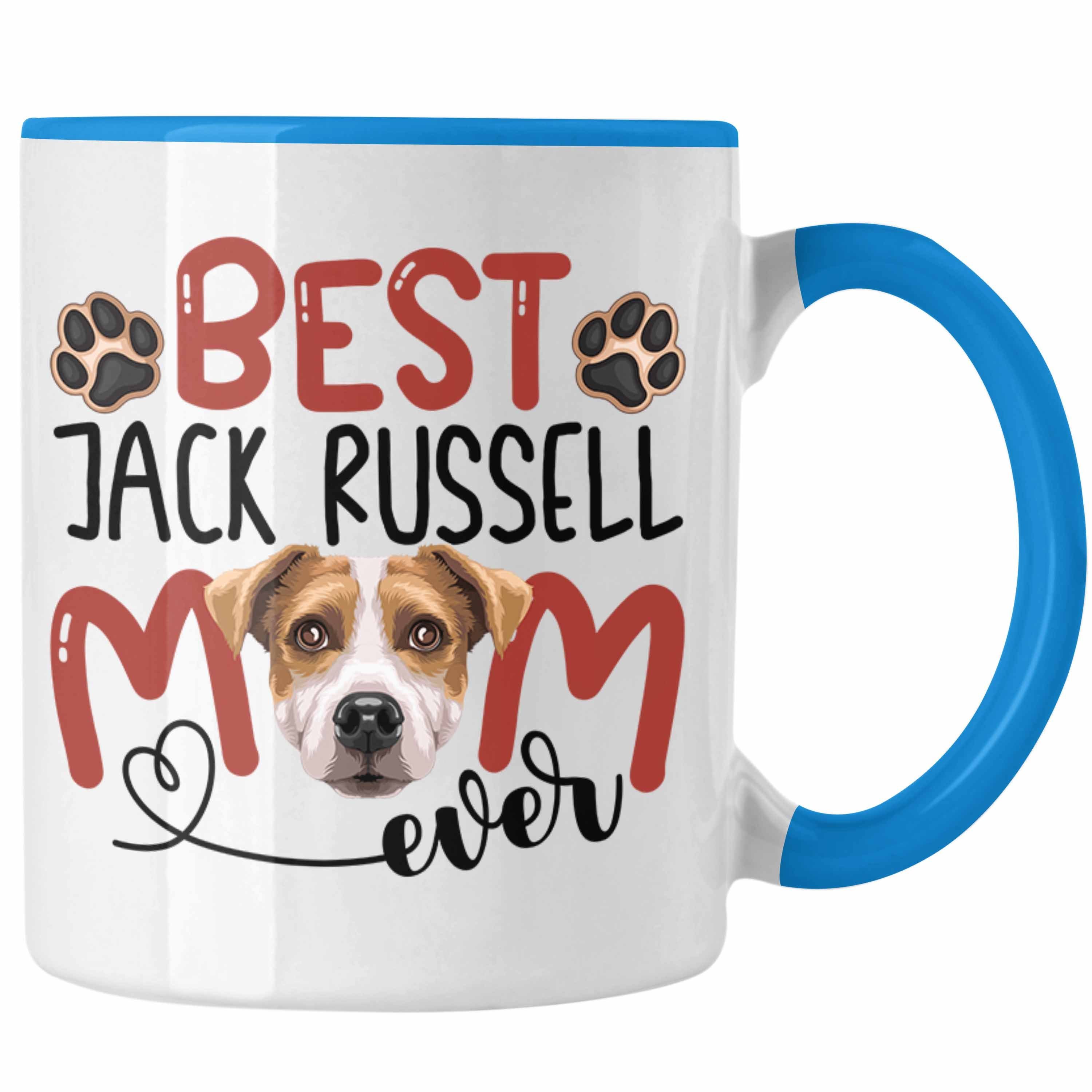 Trendation Tasse Jack Russell Mom Besitzerin Tasse Geschenk Lustiger Spruch Geschenkide Blau