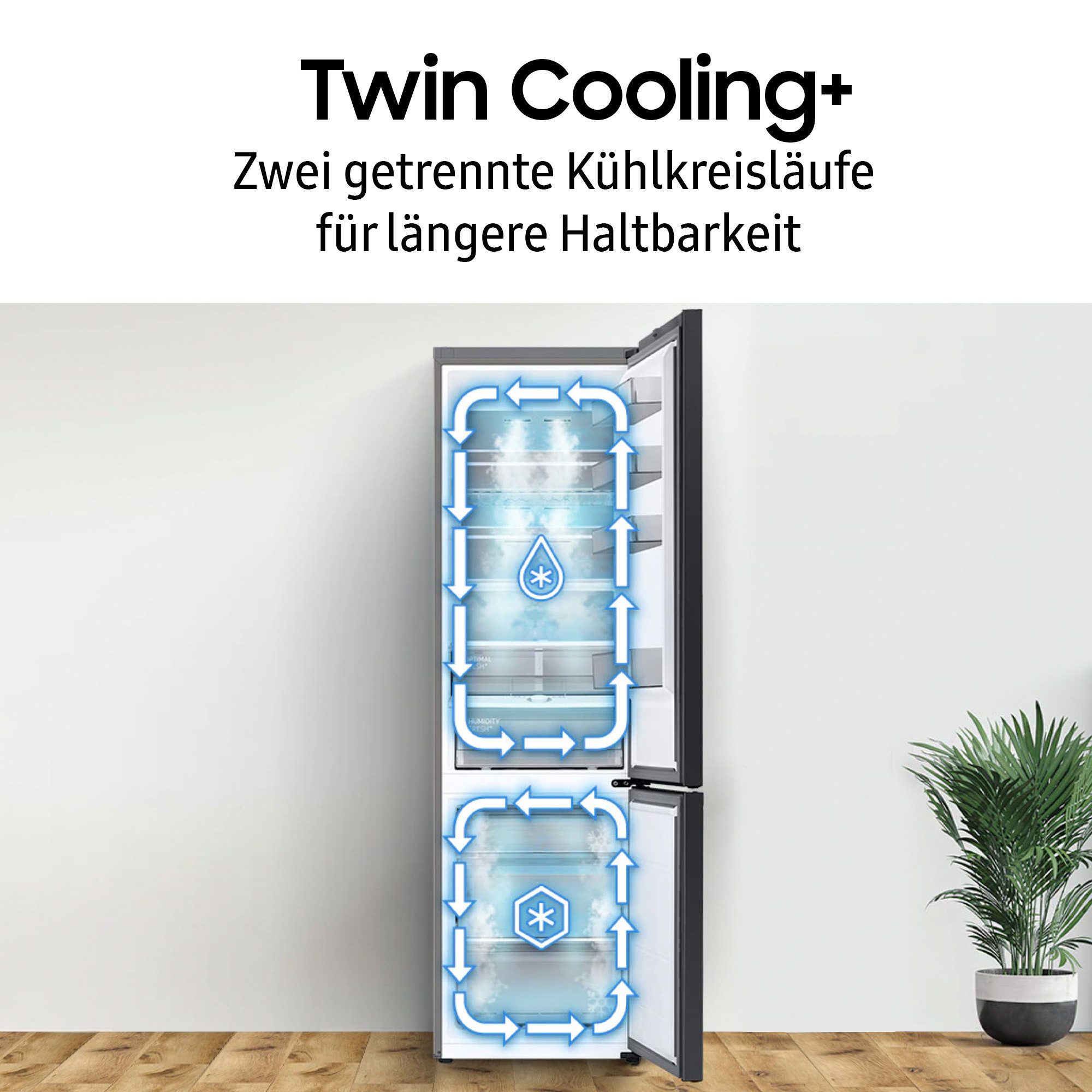 Samsung Kühl-/Gefrierkombination 7000 Serie RL38T607BS9, 203 cm hoch, 59,5 cm breit – Bild 4 von 5