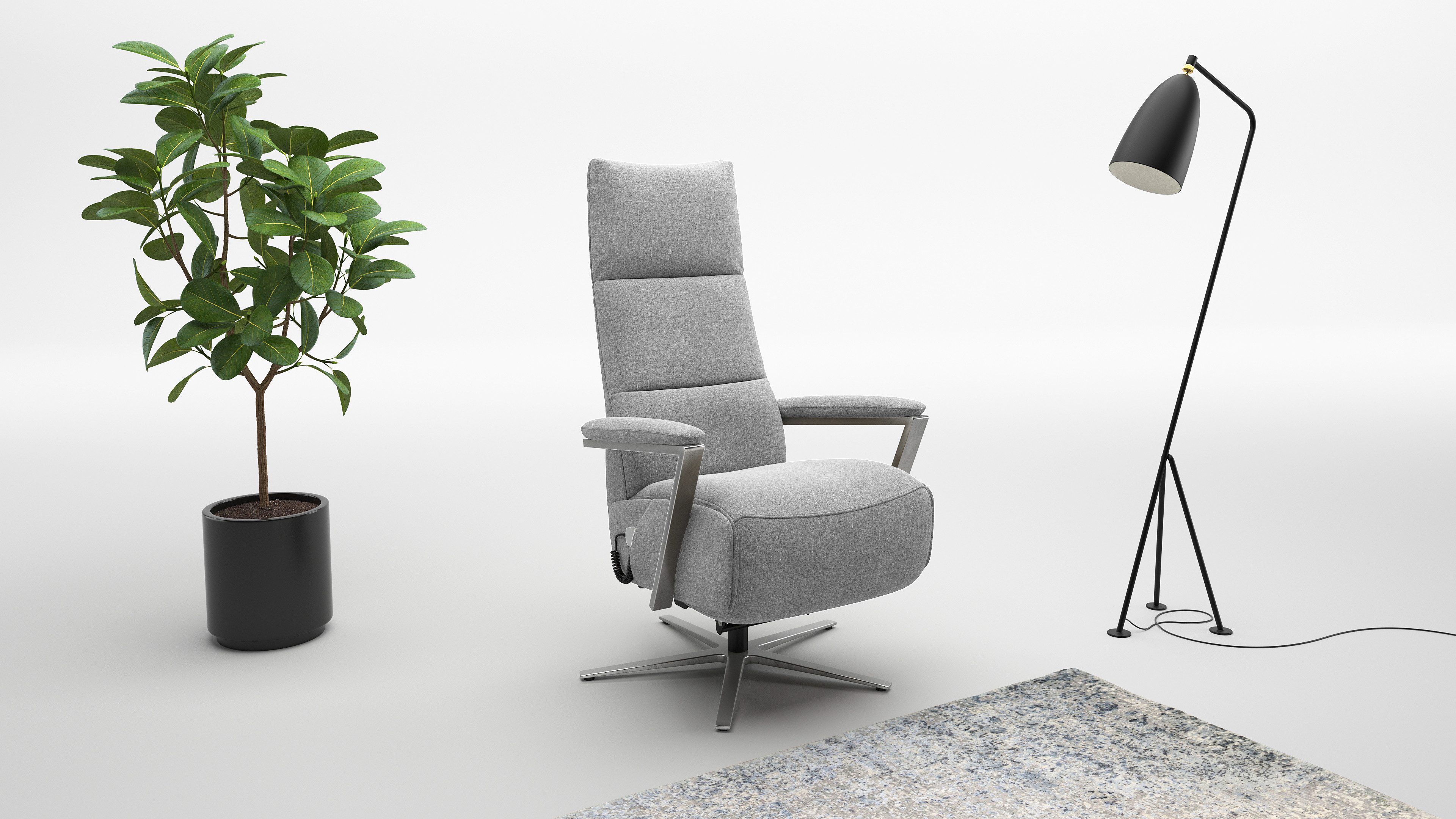 sit&more TV-Sessel Vario Comfort, inkl. Kopfteilverstellung & 360° Drehfunktion, mit Gasdruck, Höhe der Armlehnen 64cm