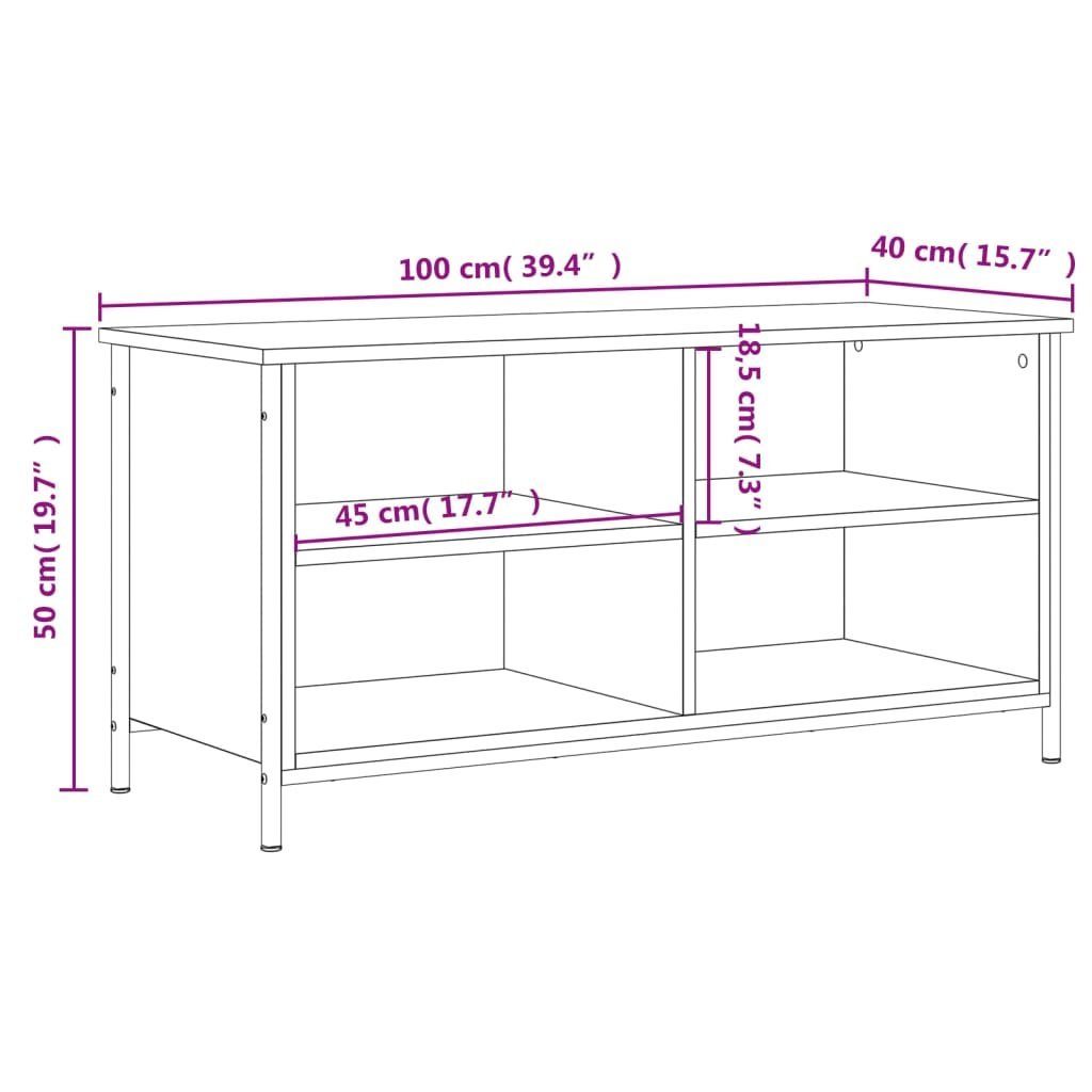 vidaXL Grau 100x40x50 TV-Schrank cm (1-St) TV-Schrank Sonoma Holzwerkstoff