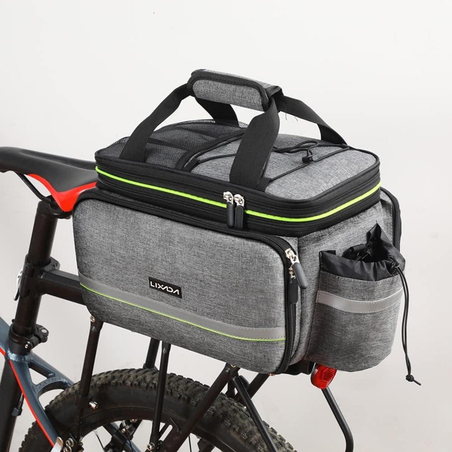 Fahrrad-Gepäckträger Fahrradtasche Gepäckträger Wasserdicht Trunk Bag Rucksack 20L-35L Grau