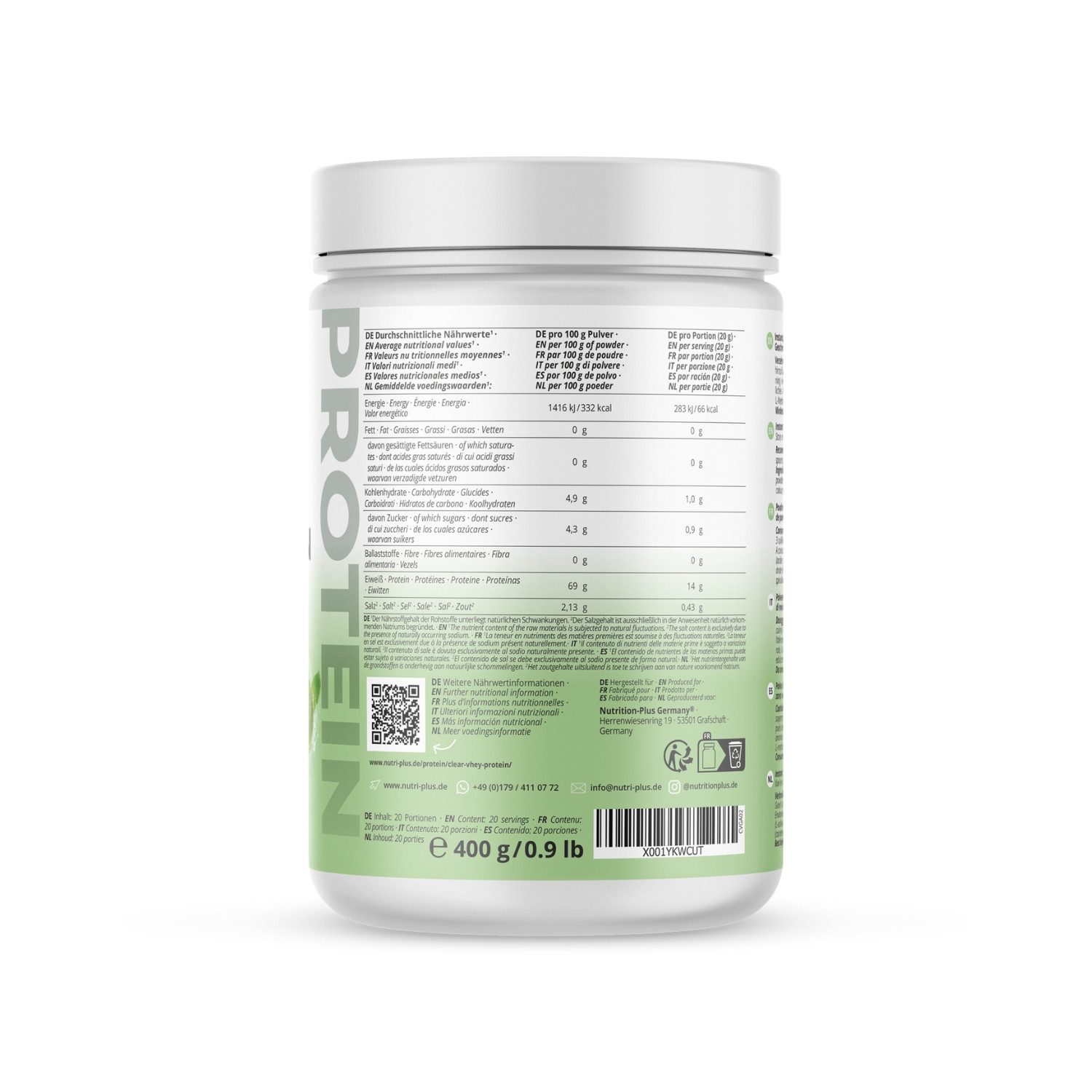 nutri+ Clear VHEY 400g - 4 Sorten Pulver, 1 er