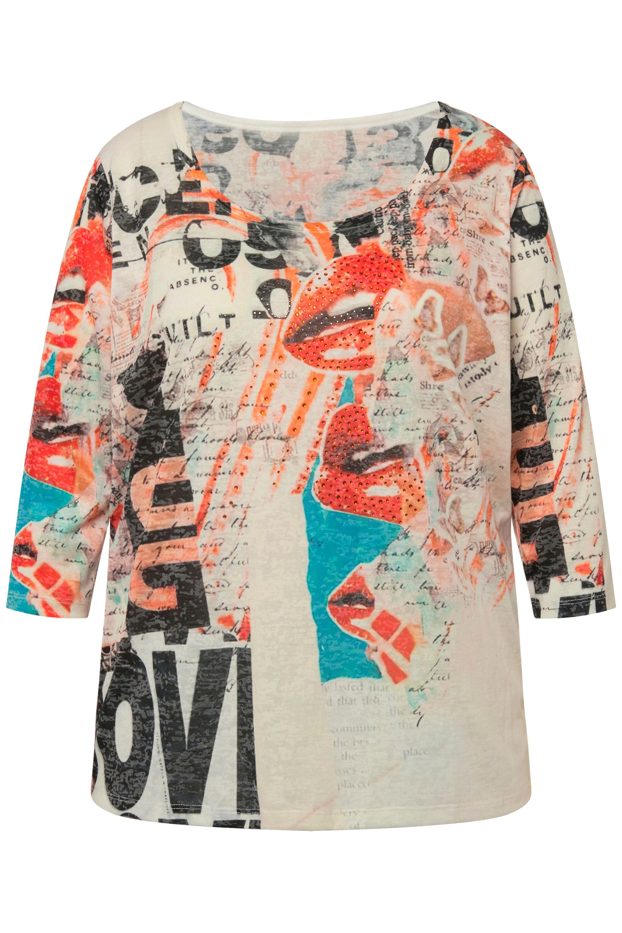 MIAMODA T-Shirt T-Shirt Alloverdruck Rundhals 3/4-Ärmel günstig online kaufen