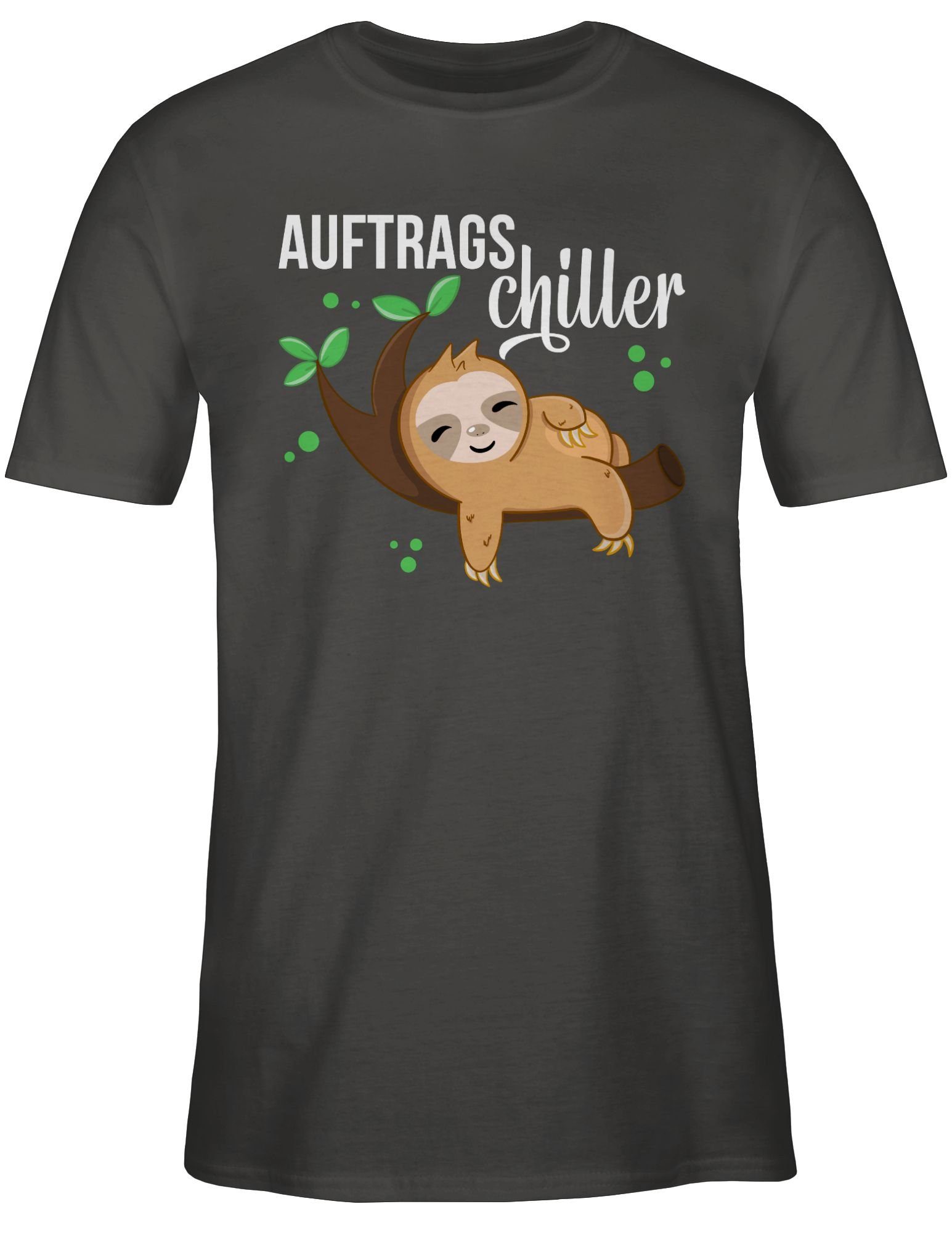 02 Zubehör Shirtracer weiß Dunkelgrau Auftragschiller Tiere Faultier mit T-Shirt