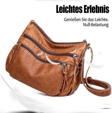 Mrichbez Umhängetasche Umhängetasche Damen Handytasche (1-tlg., mit Breiter Gurt), Leder Crossbody Bag