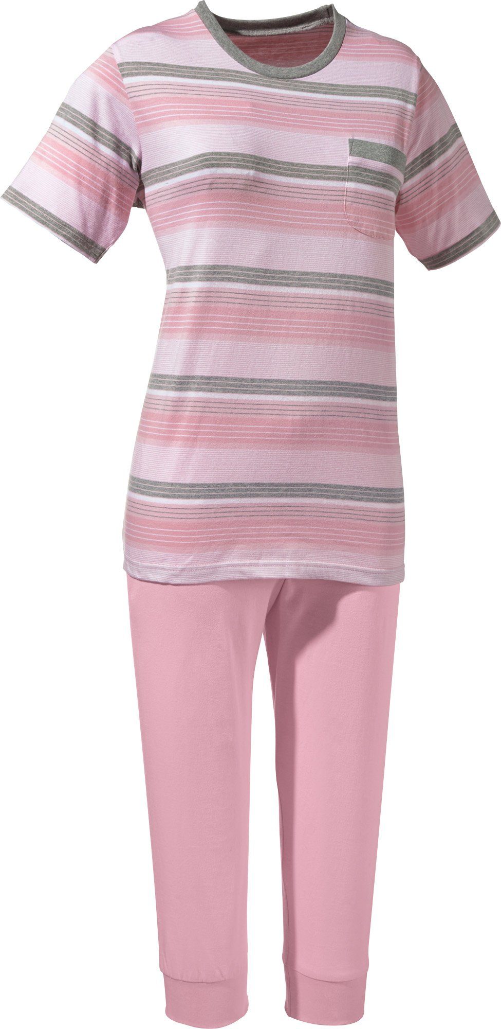 REDBEST Pyjama Damen-Schlafanzug Single-Jersey Streifen