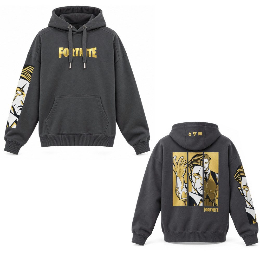 Fortnite Rundhalspullover Fortnite Midas Herren Gamer Hoodie Kapuzenpullover Pulli Gr. M-XXL