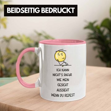 Trendation Tasse Lustige Tasse Geschenkidee Ich kann nichts dafür, wie mein Gesicht aus