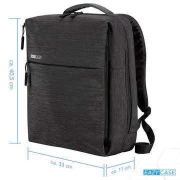 EAZY CASE Laptoprucksack Notebook-Rucksack, Rucksack mit Laptopfach bis 17 Zoll Unisex Tasche Grau / Anthrazit