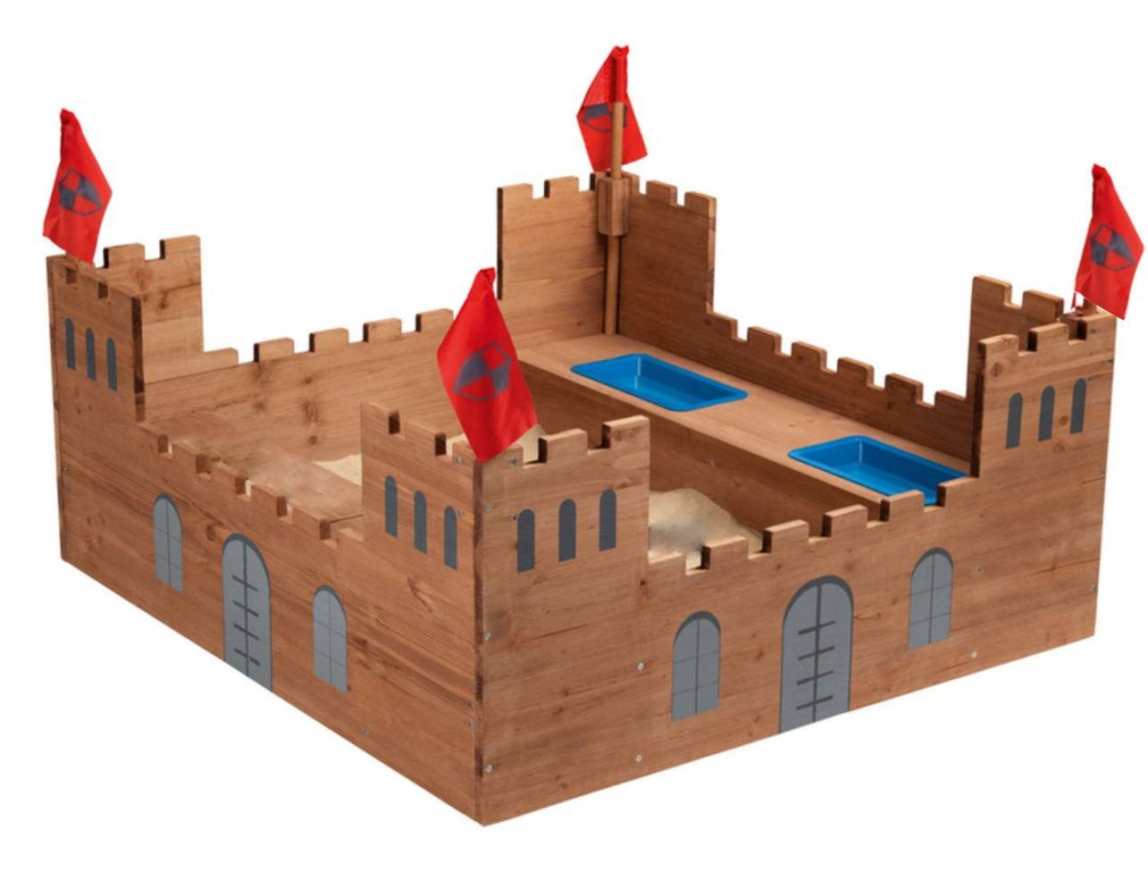 Sandkasten Sandkasten Ritterburg Vollholz Bodenvlies Sandbox günstig online kaufen