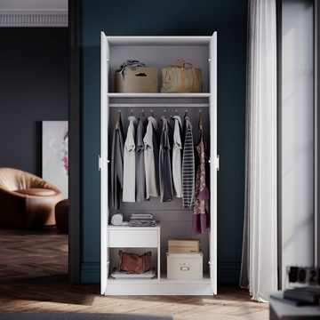 SONNI Kleiderschrank Moderner minimalistischer Kleiderschrank mit Spiegel in voller Länge