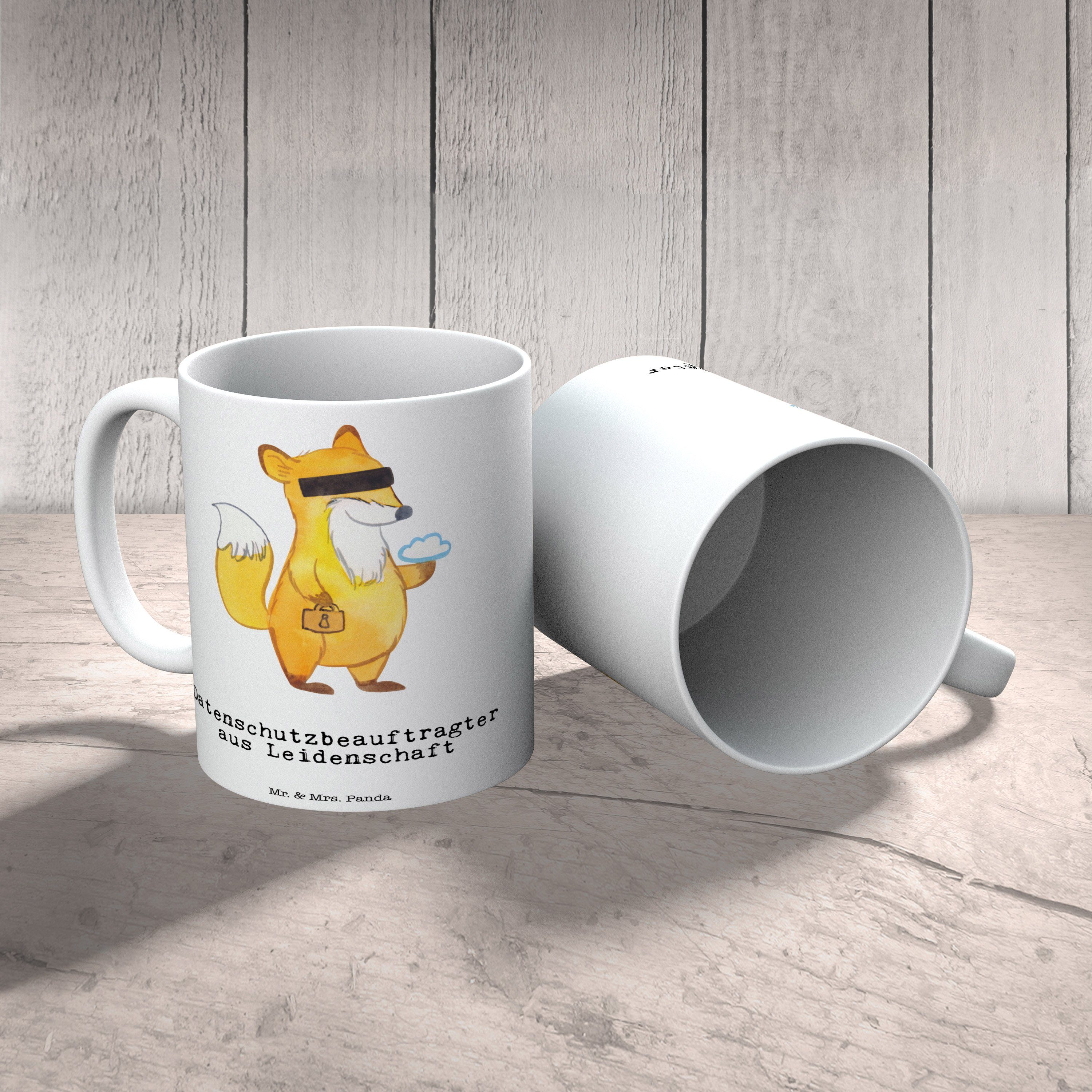 Mr. & Mrs. Keramik - Porzellan, Geschenk, Tasse Weiß - aus Datenschutzbeauftragter Panda Leidenschaft