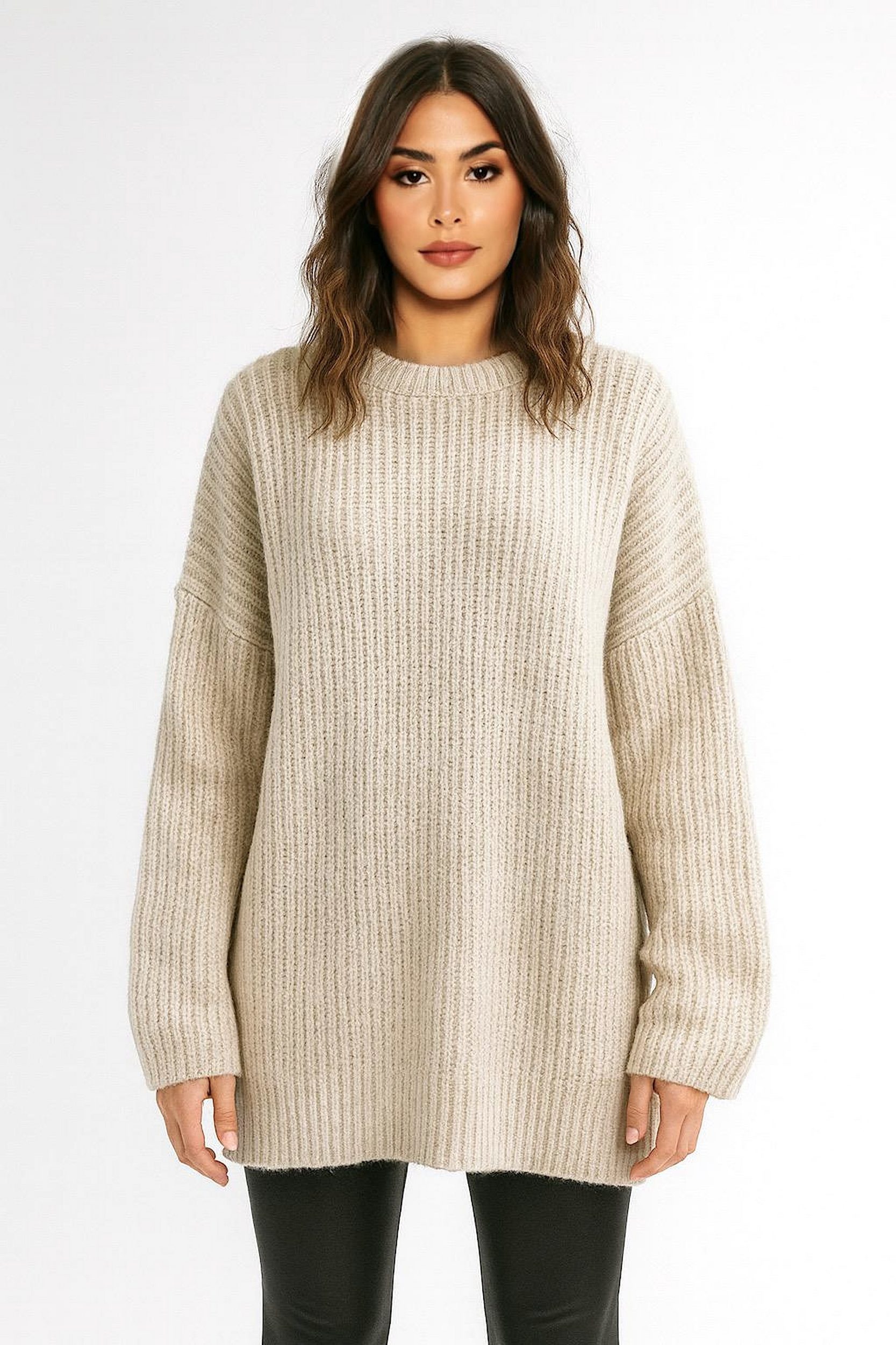 Worldclassca Longpullover WORLDCLASSCA Damen Oversize Strickpulllover Dick Lang Pulli Winter Neue Kollektion - Stilvolle und gemütliche Strickmode für Damen