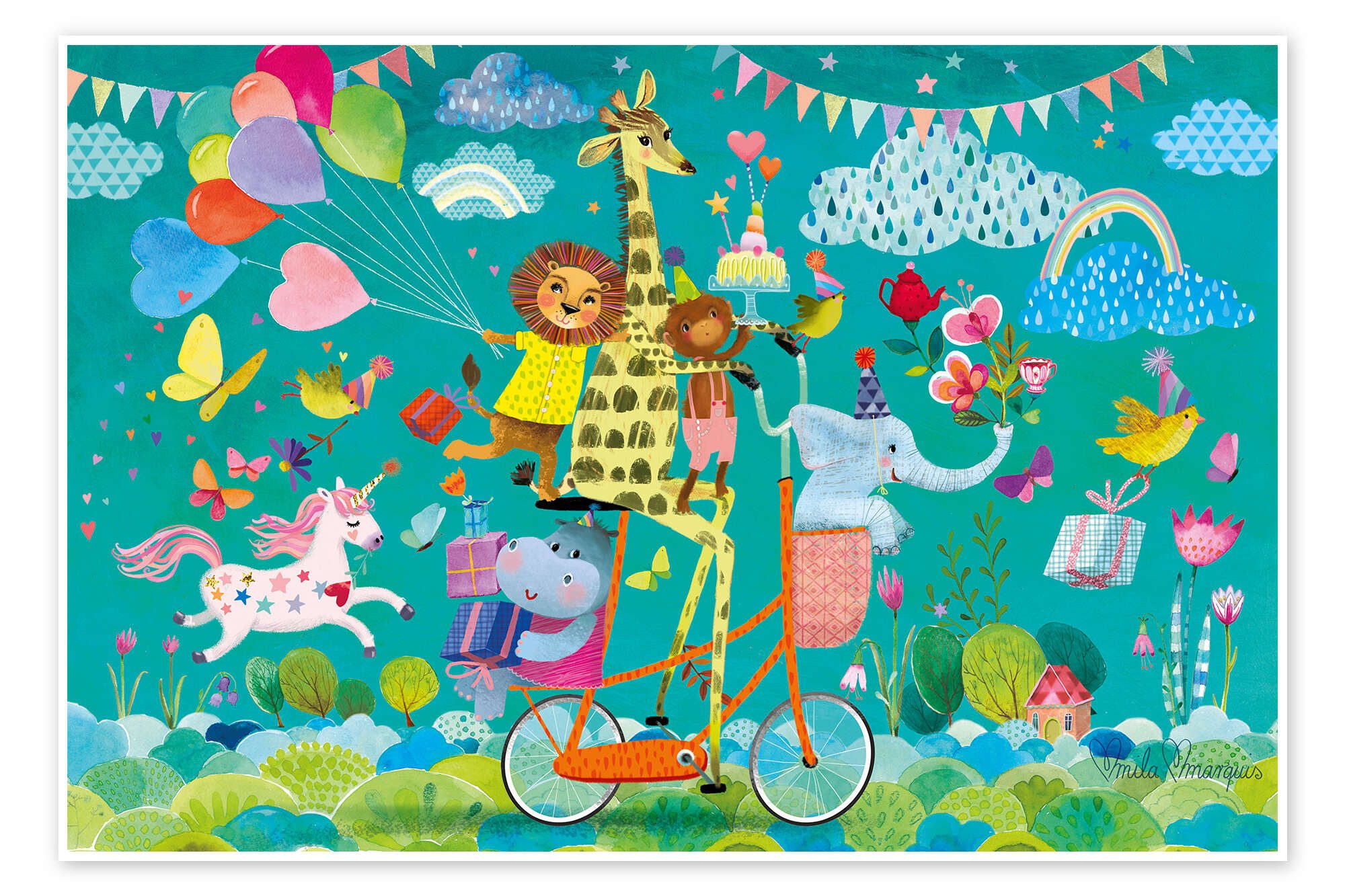 Posterlounge Wandbild Wilde Tiere, Mila Marquis, erhältlich als Poster, Leinwandbild, Wandsticker oder Acrylglasbild