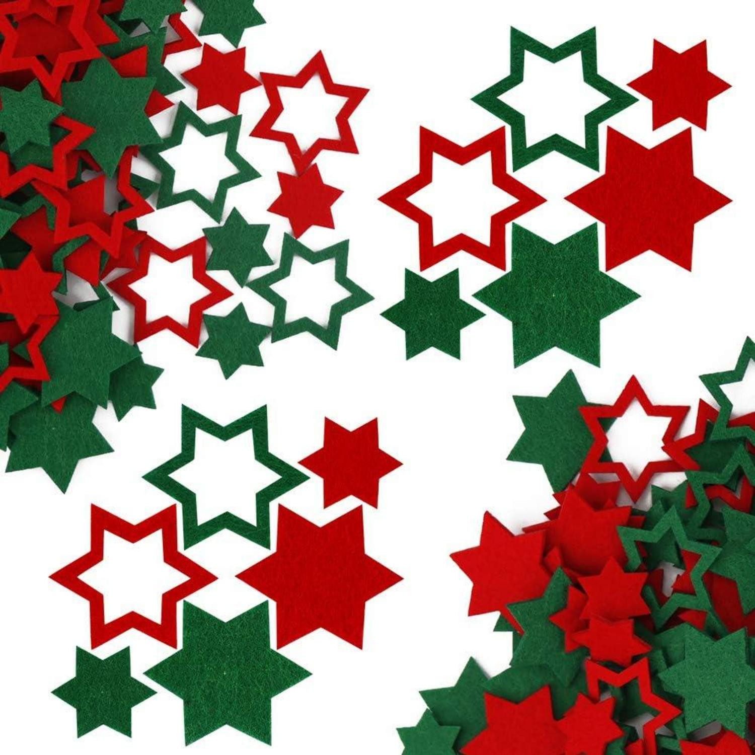 Baumbehang 120er Set Filz Weihnachten Sterne Streudeko Deko DIY Basteln